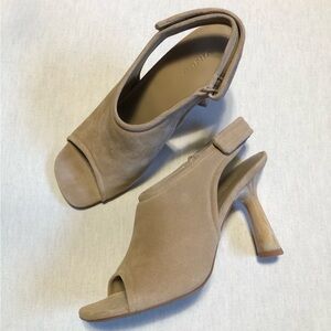 Vince. Square Toe Sling Back Strap Heeled Sandal